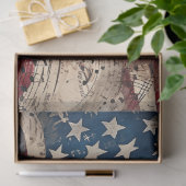 ヴィンテージ愛国的なアメリカ国旗の音符 薄葉紙 (ギフト)