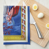 ヴィンテージ愛国的なアメリカ平和正義の自由 キッチンタオル (四つ折り)