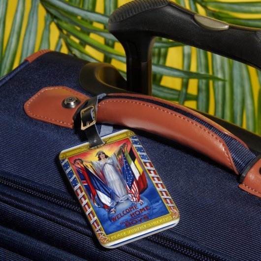 ヴィンテージ愛国的なアメリカ平和正義の自由 ラゲッジタグ (正面インサイチュ1)