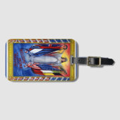 ヴィンテージ愛国的なアメリカ平和正義の自由 ラゲッジタグ (正面横)