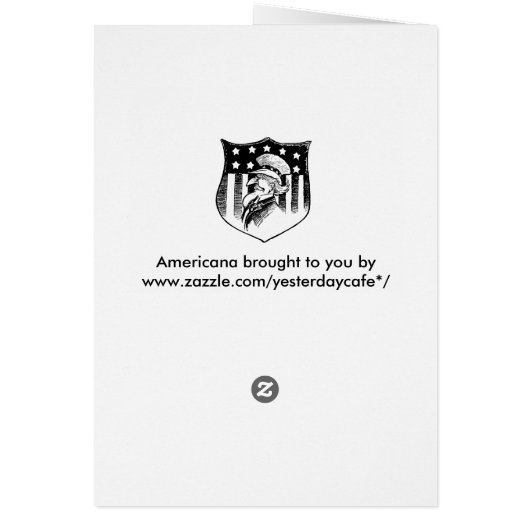 ヴィンテージ愛国的なアンクルサムとアメリカ国旗 (裏面)