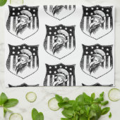 ヴィンテージ愛国的なアンクルサムとアメリカ国旗 キッチンタオル (折り畳み)