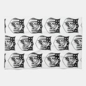 ヴィンテージ愛国的なアンクルサムとアメリカ国旗 キッチンタオル (横)