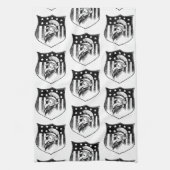 ヴィンテージ愛国的なアンクルサムとアメリカ国旗 キッチンタオル (縦)