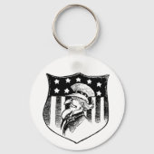 ヴィンテージ愛国的なアンクルサムとアメリカ国旗 キーホルダー (正面)