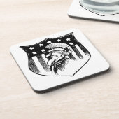 ヴィンテージ愛国的なアンクルサムとアメリカ国旗 コースター (左側)