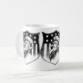 ヴィンテージ愛国的なアンクルサムとアメリカ国旗 コーヒーマグカップ (正面左)