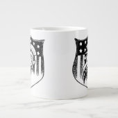 ヴィンテージ愛国的なアンクルサムとアメリカ国旗 ジャンボコーヒーマグカップ (正面)