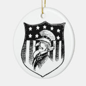 ヴィンテージ愛国的なアンクルサムとアメリカ国旗 セラミックオーナメント (左)