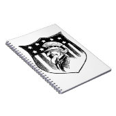 ヴィンテージ愛国的なアンクルサムとアメリカ国旗 ノートブック (右側)