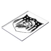 ヴィンテージ愛国的なアンクルサムとアメリカ国旗 ノートブック (左側)