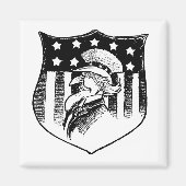 ヴィンテージ愛国的なアンクルサムとアメリカ国旗 マグネット (正面)