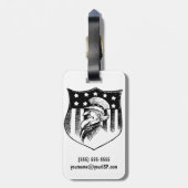 ヴィンテージ愛国的なアンクルサムとアメリカ国旗 ラゲッジタグ (裏面縦)