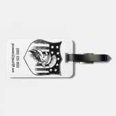 ヴィンテージ愛国的なアンクルサムとアメリカ国旗 ラゲッジタグ (裏面横)