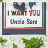 ヴィンテージ愛国的なアンクルサム私はあなたがほしい キッチンタオル (折り畳み)