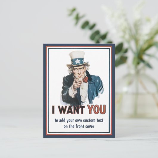 ヴィンテージ愛国的なアンクルサム私はあなたがほしい ポストカード