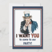 ヴィンテージ愛国的なアンクルサム私はあなたがほしい 招待状 (正面)