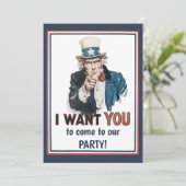 ヴィンテージ愛国的なアンクルサム私はあなたがほしい 招待状 (スタンド正面)