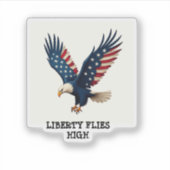 ヴィンテージ愛国的なイーグル 4th of July ステッカー – アメリカ  シール (正面)