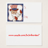 ヴィンテージ愛国的なクリスマスサンタギフトラベル (正面&裏面)