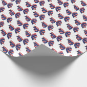 ヴィンテージ愛国的なスターとストライプのリボン ラッピングペーパー (角)