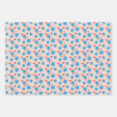 ヴィンテージ愛国的なスターストライプズ散水ブルー ラッピングペーパーシート (正面)