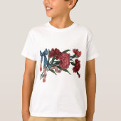 ヴィンテージ愛国的なリボンと花の子供 Tシャツ (正面)