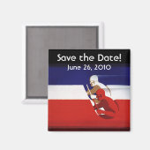 ヴィンテージ愛国的なレースカーのドライバー、日付を保存！ マグネット (正面/裏面)