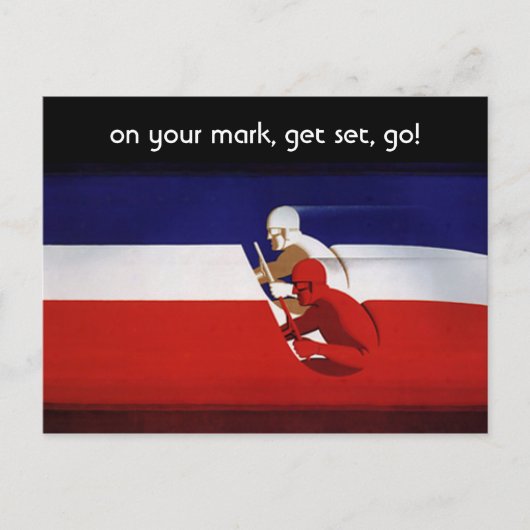 ヴィンテージ愛国的なレースカーのドライバー、日付を保存！ 案内ポストカード (正面)