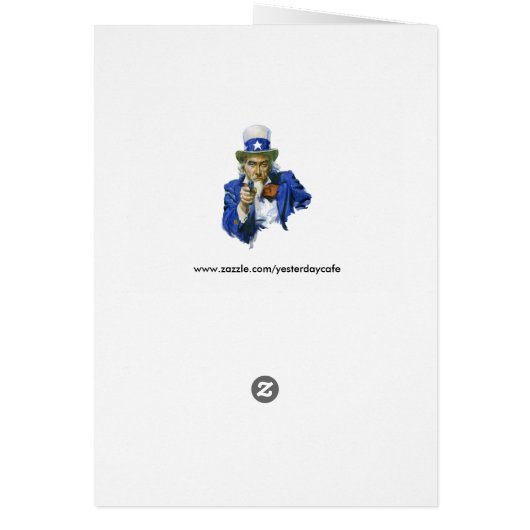 ヴィンテージ愛国的な叔父サムとスターハットとガン (裏面)