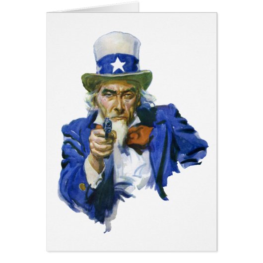 ヴィンテージ愛国的な叔父サムとスターハットとガン (正面)
