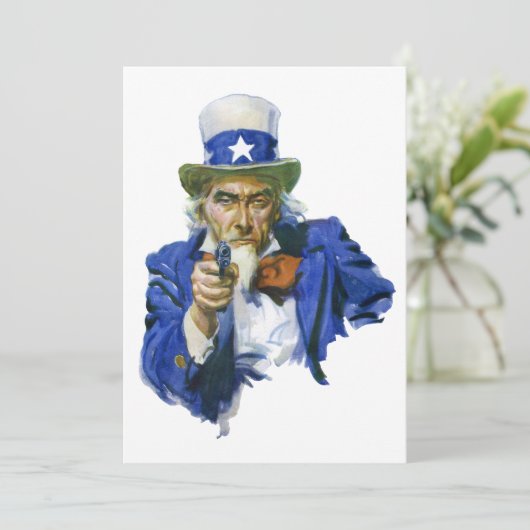 ヴィンテージ愛国的な叔父サムとスターハットとガン (スタンド正面)