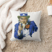 ヴィンテージ愛国的な叔父サムとスターハットとガン クッション (ブランケット)