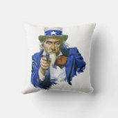 ヴィンテージ愛国的な叔父サムとスターハットとガン クッション (裏面)