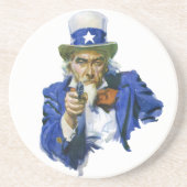 ヴィンテージ愛国的な叔父サムとスターハットとガン コースター (正面)