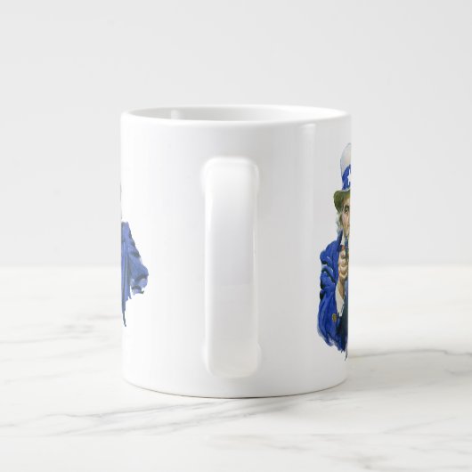 ヴィンテージ愛国的な叔父サムとスターハットとガン ジャンボコーヒーマグカップ (裏面)