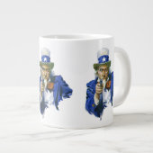 ヴィンテージ愛国的な叔父サムとスターハットとガン ジャンボコーヒーマグカップ (正面右)