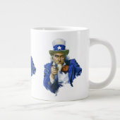 ヴィンテージ愛国的な叔父サムとスターハットとガン ジャンボコーヒーマグカップ (右)