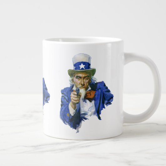 ヴィンテージ愛国的な叔父サムとスターハットとガン ジャンボコーヒーマグカップ (右)
