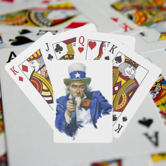 ヴィンテージ愛国的な叔父サムとスターハットとガン トランプ