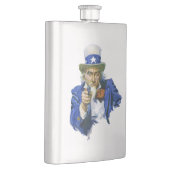 ヴィンテージ愛国的な叔父サムとスターハットとガン フラスク (右)