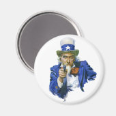 ヴィンテージ愛国的な叔父サムとスターハットとガン マグネット (正面/裏面)