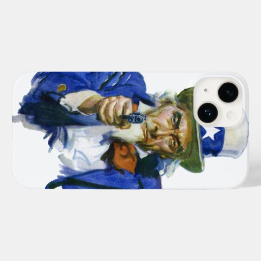 ヴィンテージ愛国的な叔父サムとスターハットとガン Case-Mate iPhoneケース (裏面 (横))