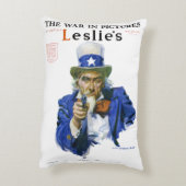 ヴィンテージ愛国的な叔父サム雑誌カバーアート アクセントクッション (裏面(縦))