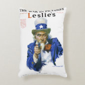 ヴィンテージ愛国的な叔父サム雑誌カバーアート アクセントクッション (正面(垂直))