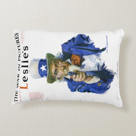 ヴィンテージ愛国的な叔父サム雑誌カバーアート アクセントクッション (裏面)