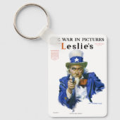 ヴィンテージ愛国的な叔父サム雑誌カバーアート キーホルダー (正面)