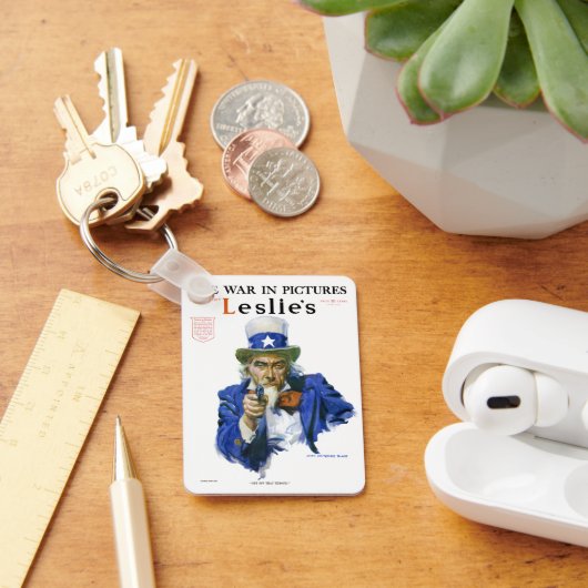 ヴィンテージ愛国的な叔父サム雑誌カバーアート キーホルダー (デスク)