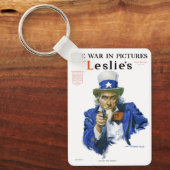 ヴィンテージ愛国的な叔父サム雑誌カバーアート キーホルダー (正面)