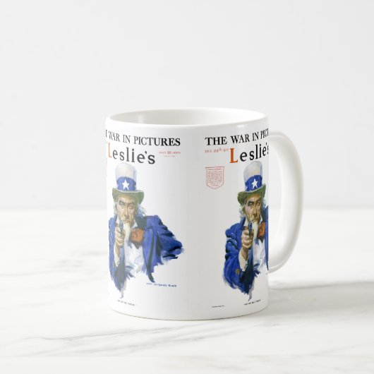 ヴィンテージ愛国的な叔父サム雑誌カバーアート コーヒーマグカップ (正面右)